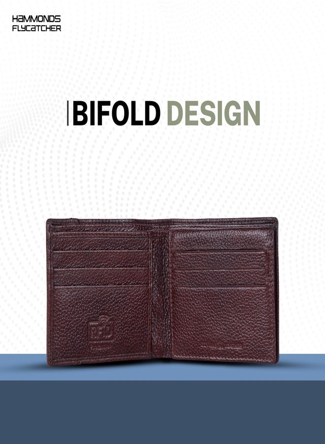 HAMMONDS FLYCATCHER RFID Protected Bi-Fold Wallet for Men Leather Original, Mens Wallet, Leather Wallets for Men, Stylish Purse with 6 Card Slots, 1 ID Slots, Coin Pocket, Mens Gift - Brown - Image 5